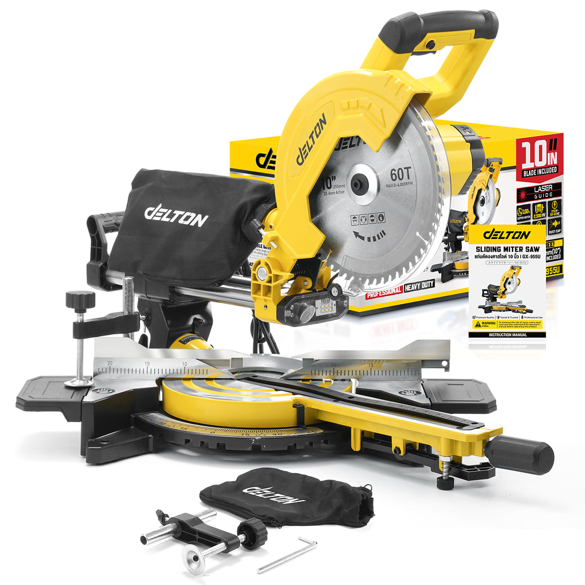 เครื่องเลื่อยองศา DELTON รุ่น GX-955U 10 นิ้ว 2,500 วัตต์_8